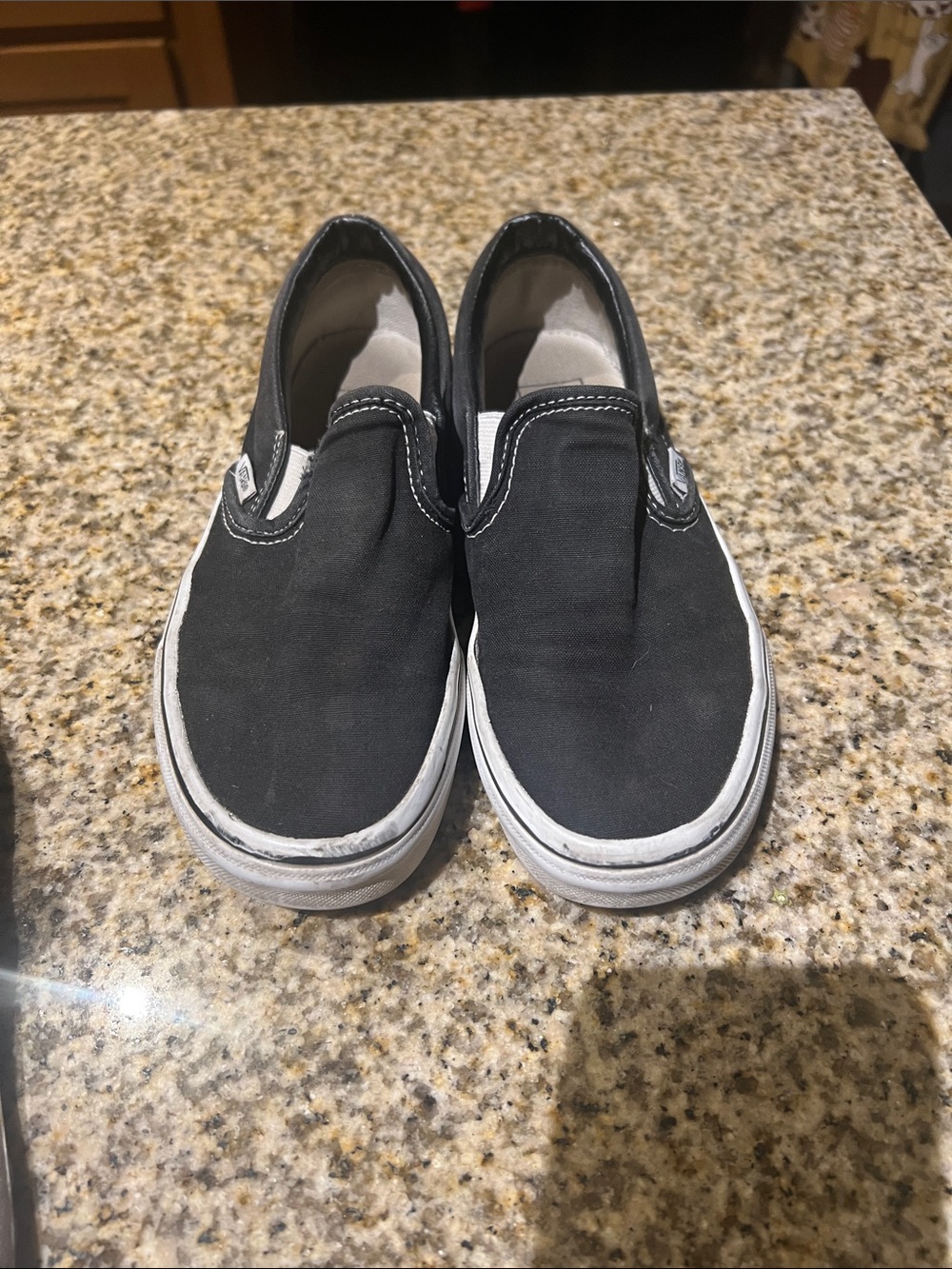 Vans Kids Black Slip-On Canvas Sneakers